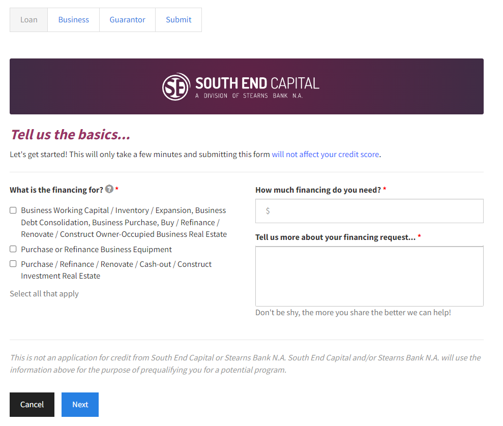 South End Capital Launches Enhanced Online Prequalification Form for Swift Financing Access